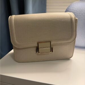 Mario Valentino Cream Lizard Embossed Bag